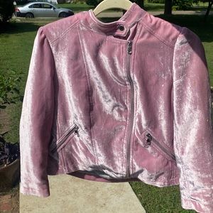 Rebecca Taylor, size 8, jacket, velvet material, pink in color.